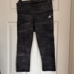 adidas Black Heathered Capri Leggings